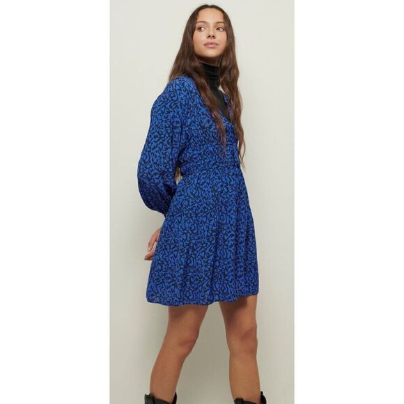 Derek Lam 10 Crosby Emma Long Sleeved Dress in Cobalt Blue NWT Size 6 - Picture 4 of 9